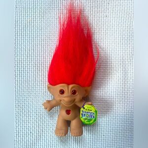 Vintage 90s original Treasure Trolls Doll 1998 with lucky wishstone bellybutton